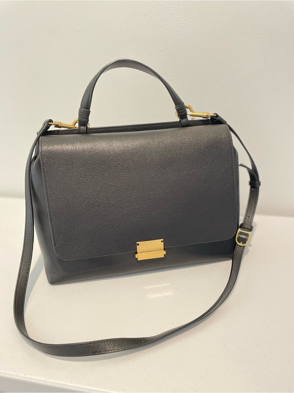 Babaton Keanu Black Leather Top-Handle Bag Aritzia